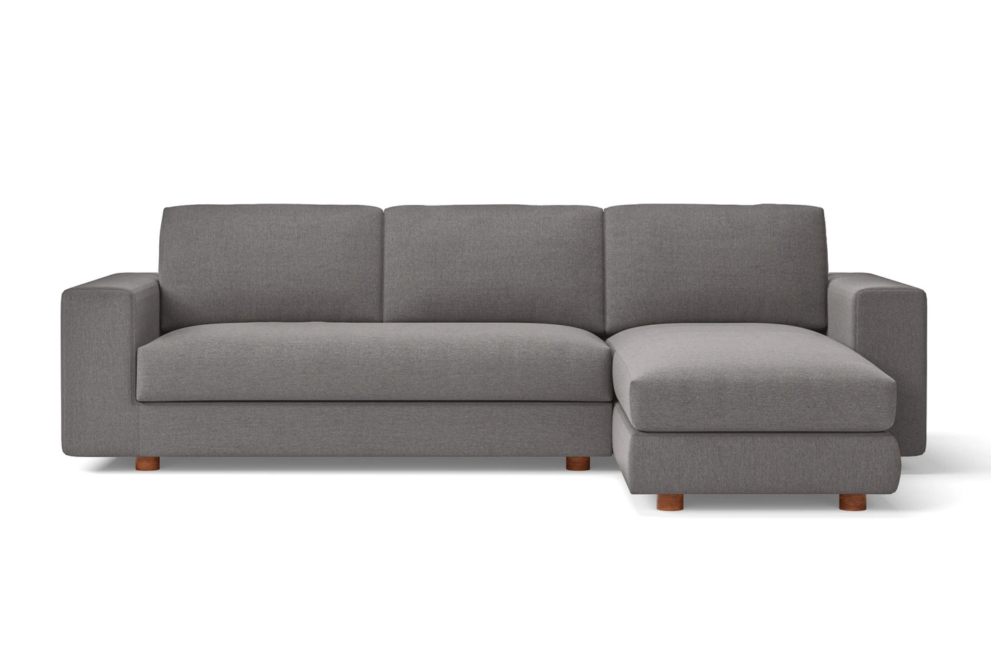 Arezzo 3 Seater Right Hand Facing Chaise Lounge Corner Sofa Grey Linen Fabric