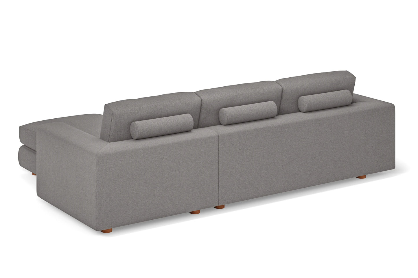 Arezzo 3 Seater Right Hand Facing Chaise Lounge Corner Sofa Grey Linen Fabric