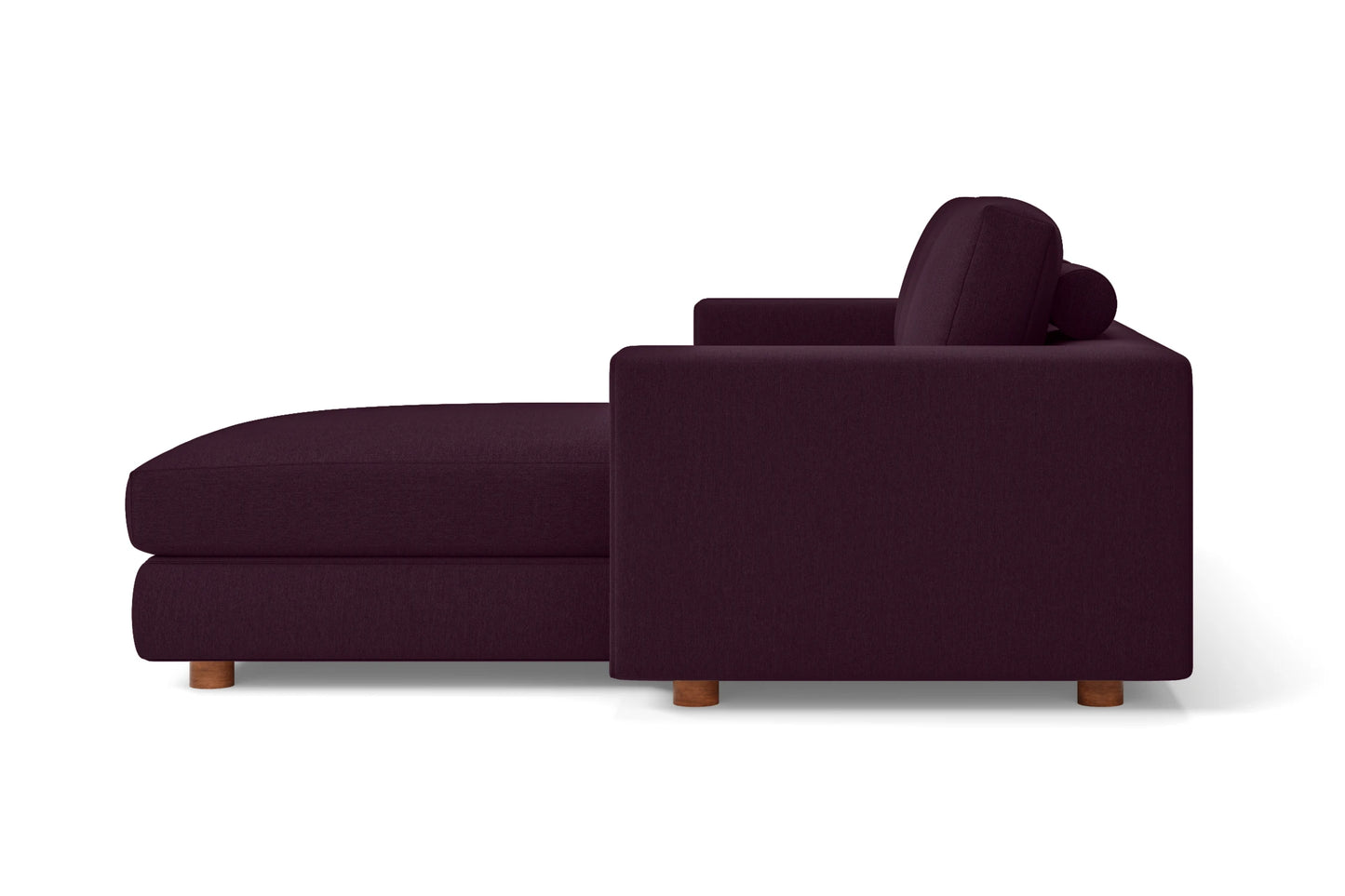 Arezzo 3 Seater Right Hand Facing Chaise Lounge Corner Sofa Purple Linen Fabric