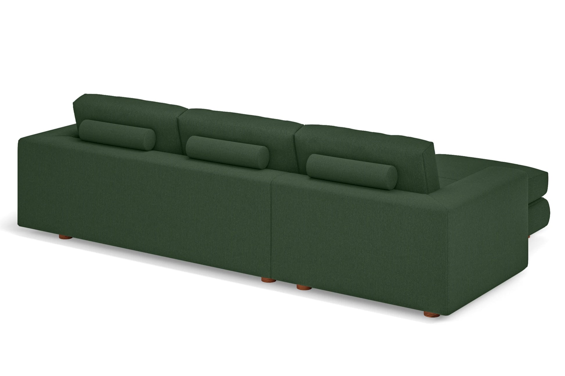 Arezzo 4 Seater Left Hand Facing Chaise Lounge Corner Sofa Forest Green Linen Fabric