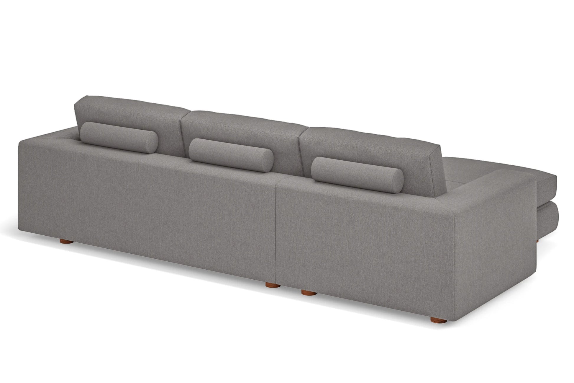 Arezzo 4 Seater Left Hand Facing Chaise Lounge Corner Sofa Grey Linen Fabric