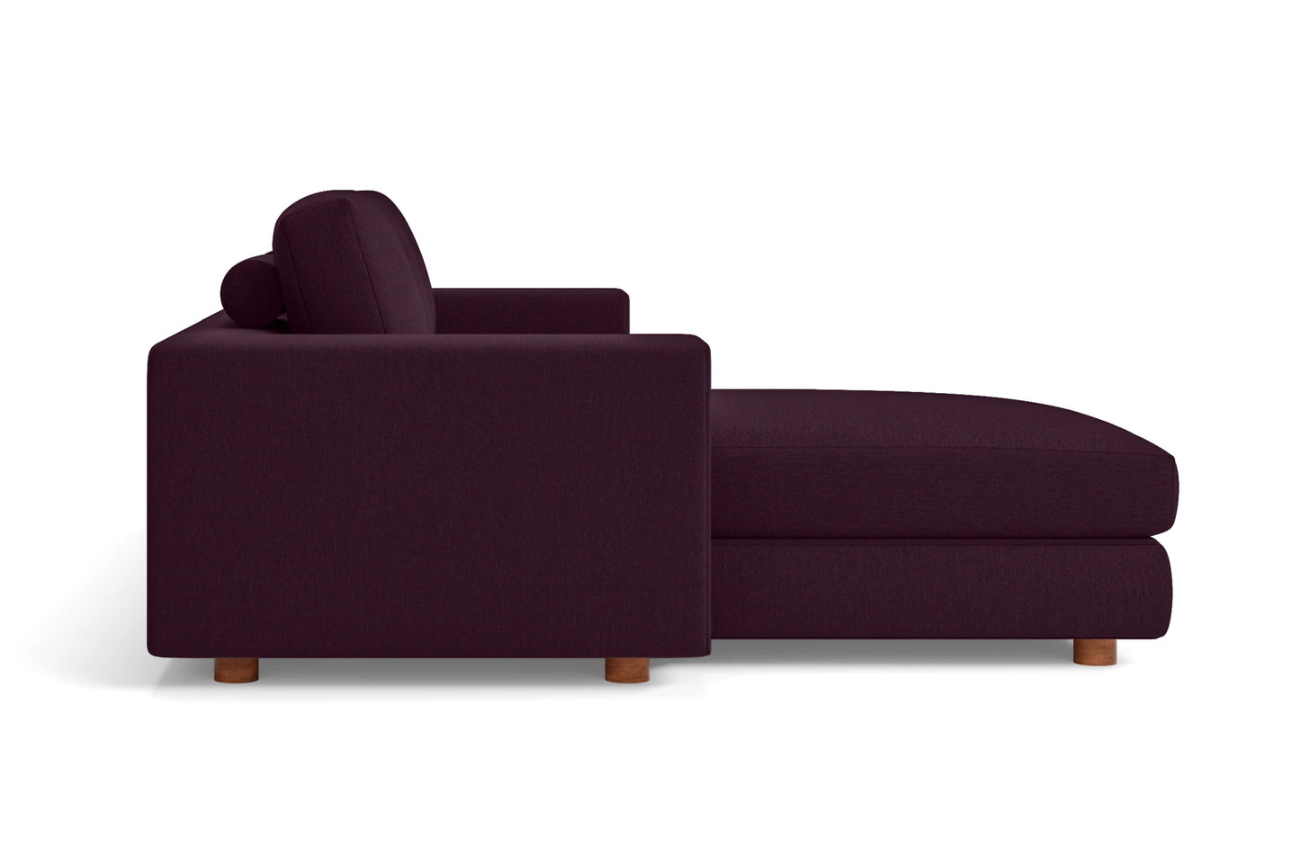 Arezzo 4 Seater Left Hand Facing Chaise Lounge Corner Sofa Purple Linen Fabric