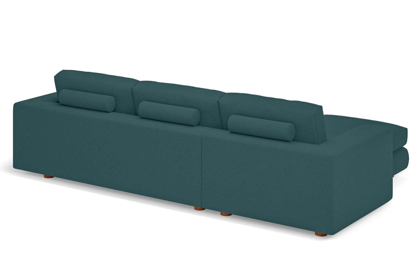 Arezzo 4 Seater Left Hand Facing Chaise Lounge Corner Sofa Teal Linen Fabric