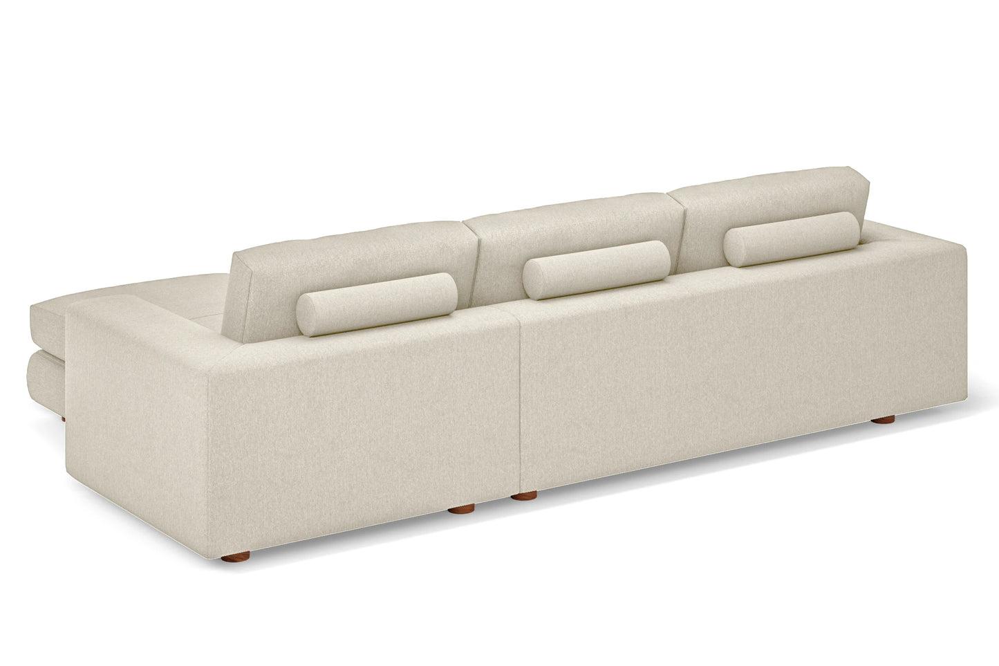 Arezzo 4 Seater Right Hand Facing Chaise Lounge Corner Sofa Cream Linen Fabric