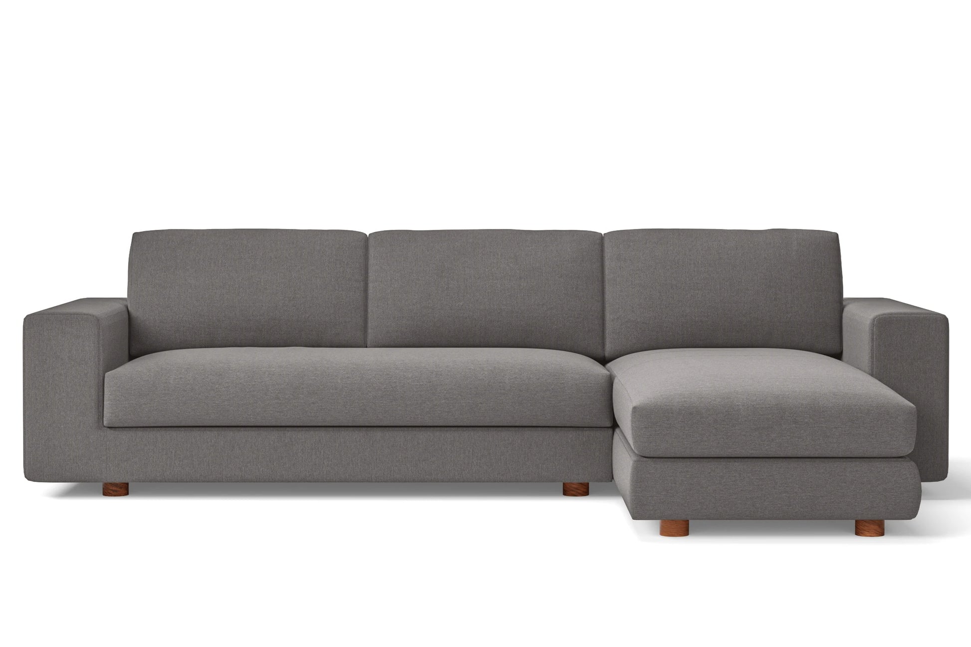 Arezzo 4 Seater Right Hand Facing Chaise Lounge Corner Sofa Grey Linen Fabric