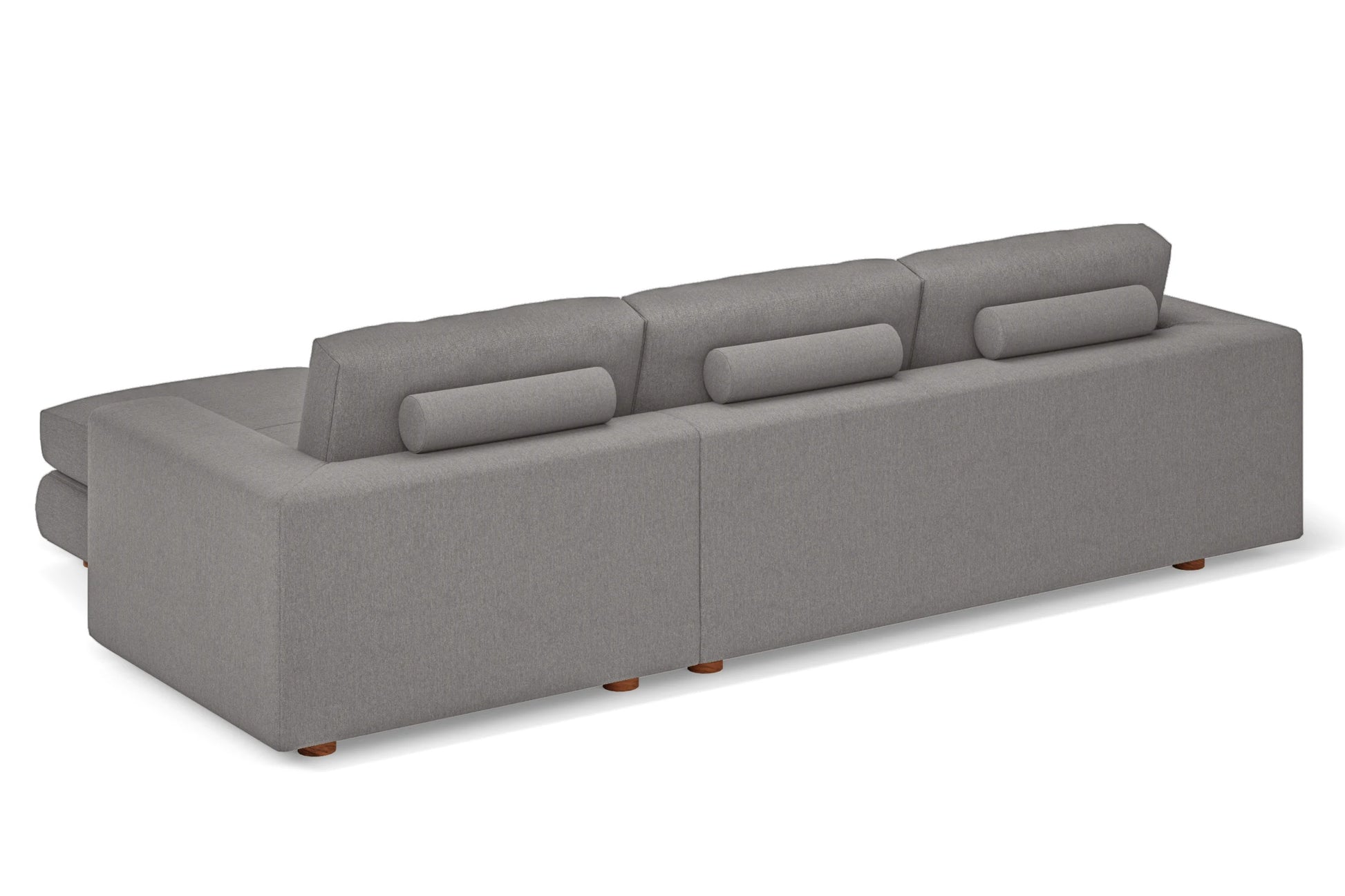 Arezzo 4 Seater Right Hand Facing Chaise Lounge Corner Sofa Grey Linen Fabric