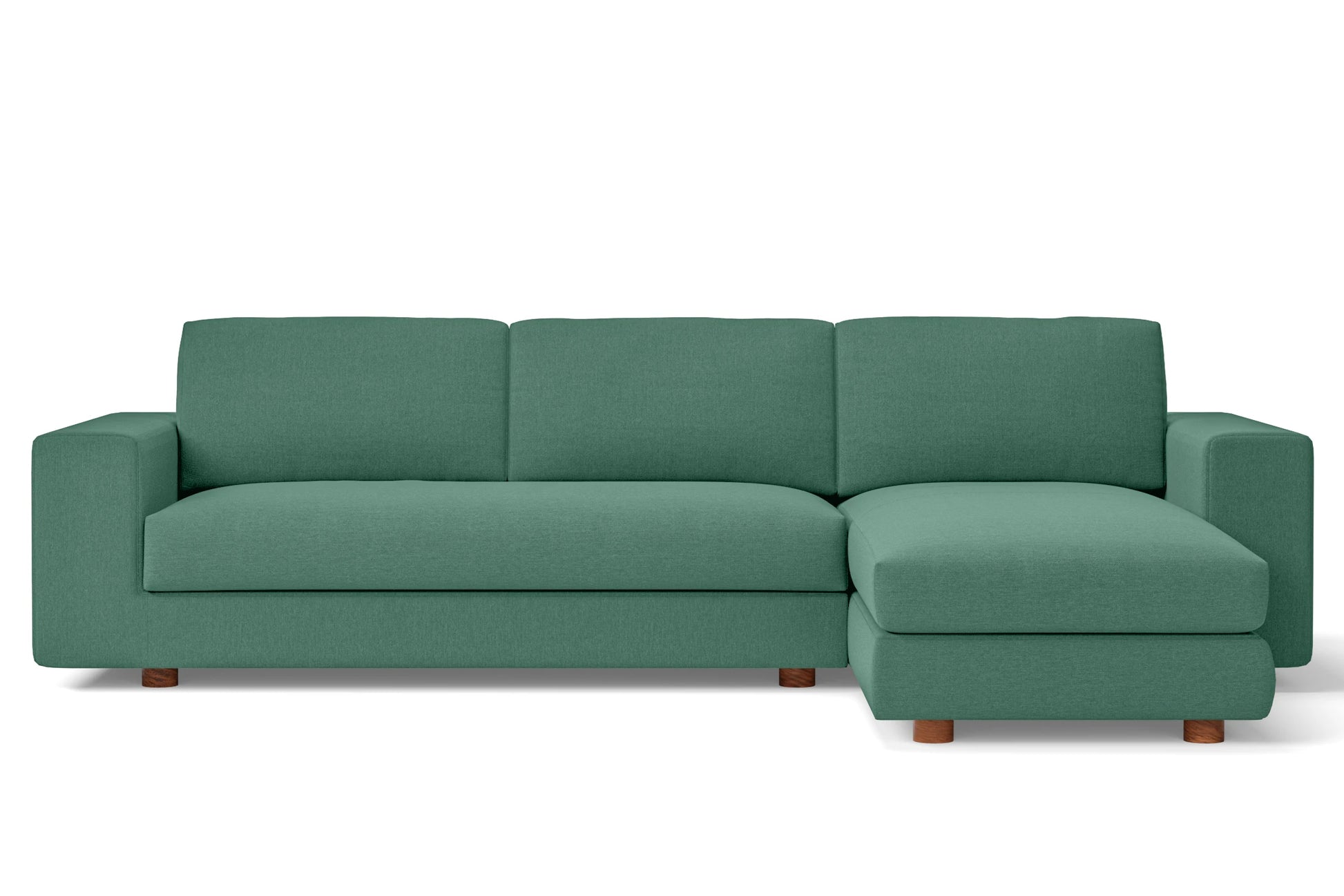 Arezzo 4 Seater Right Hand Facing Chaise Lounge Corner Sofa Mint Green Linen Fabric