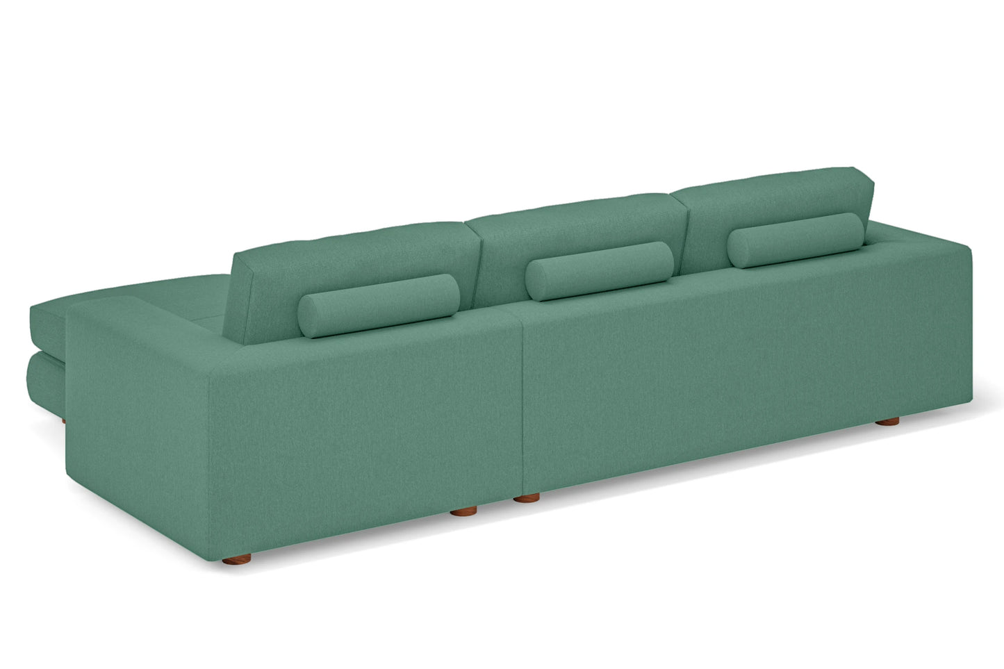 Arezzo 4 Seater Right Hand Facing Chaise Lounge Corner Sofa Mint Green Linen Fabric