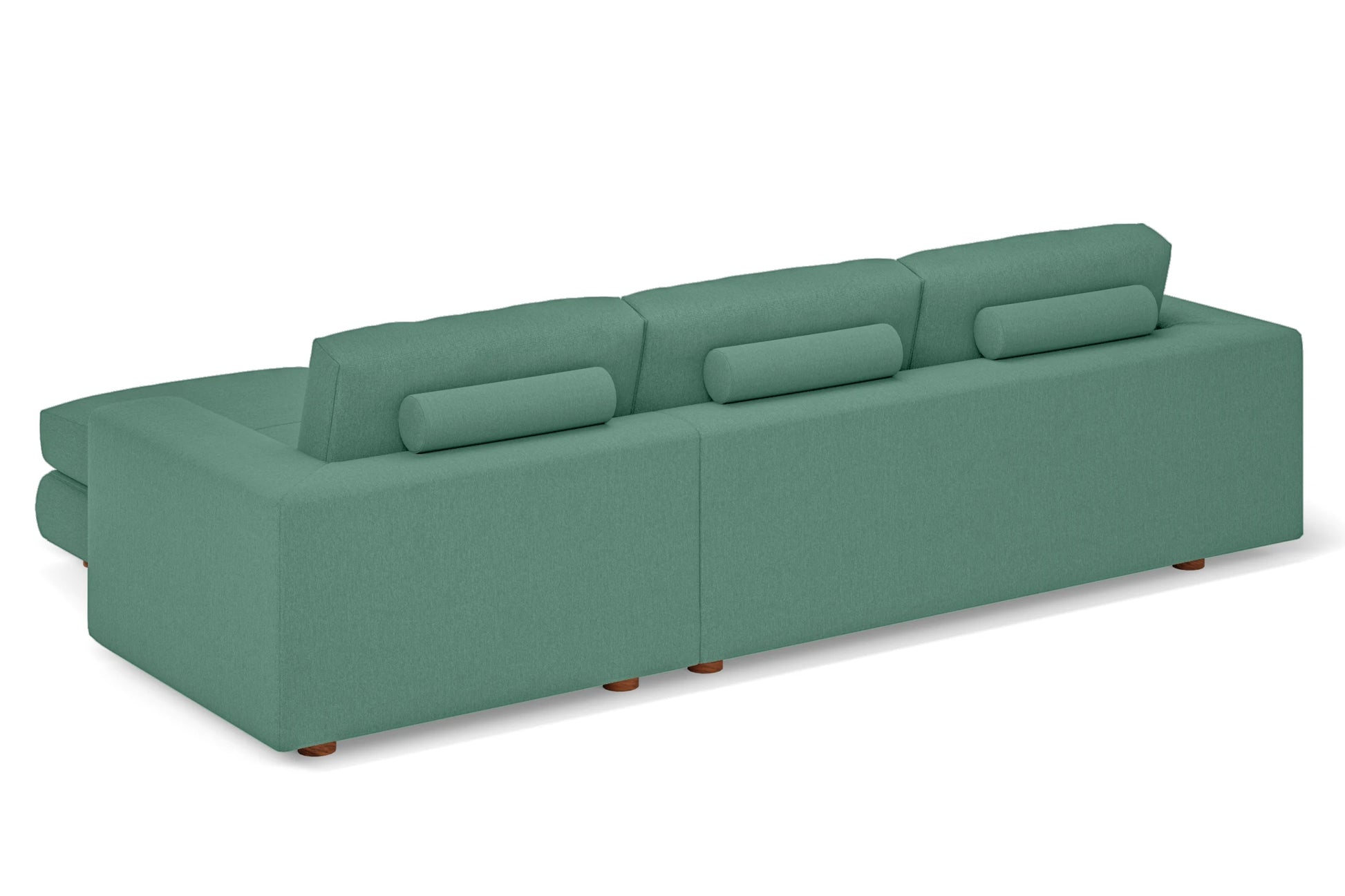 Arezzo 4 Seater Right Hand Facing Chaise Lounge Corner Sofa Mint Green Linen Fabric