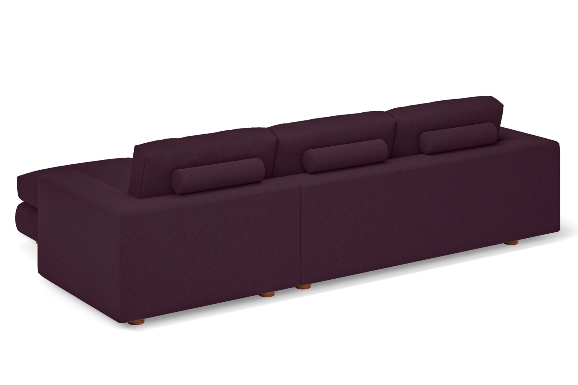 Arezzo 4 Seater Right Hand Facing Chaise Lounge Corner Sofa Purple Linen Fabric