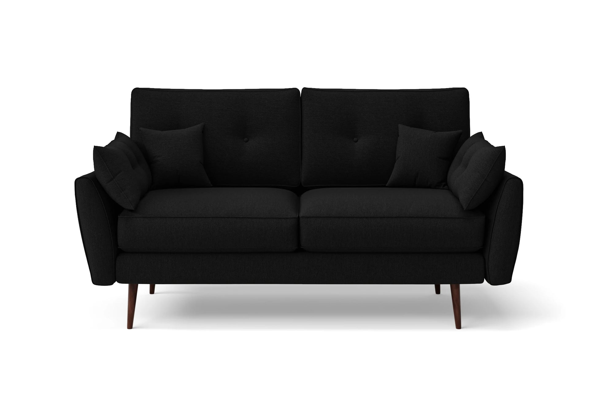 Avellino 2 Seater Sofa Black Linen Fabric