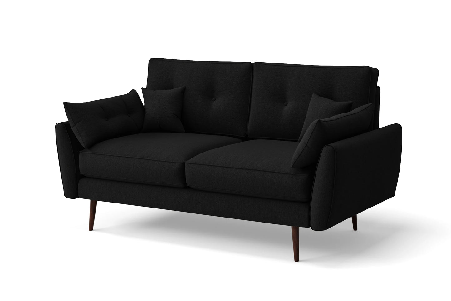 Avellino 2 Seater Sofa Black Linen Fabric