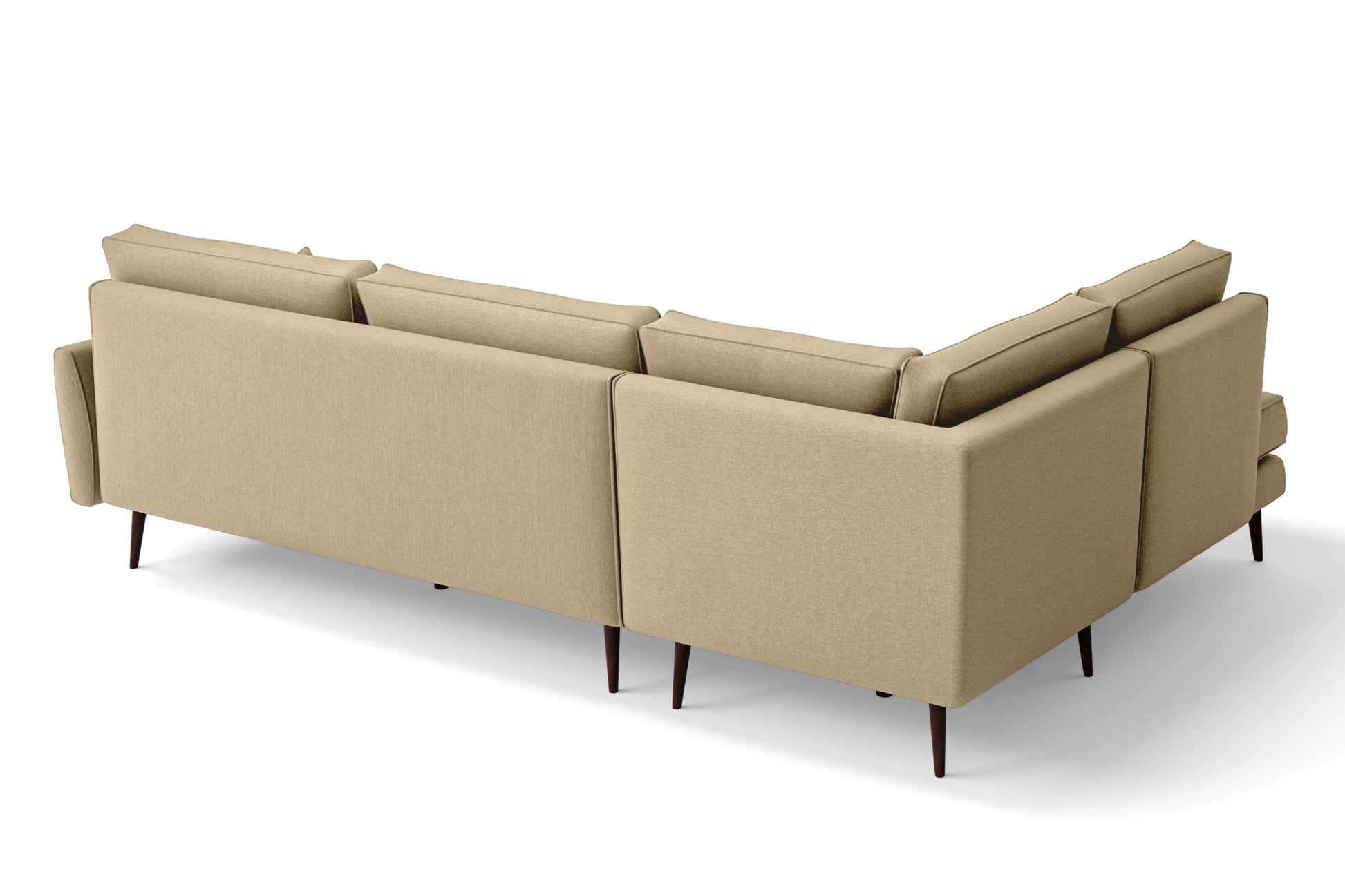 Avellino 3 Seater Left Hand Facing Chaise Lounge Corner Sofa Beige Linen Fabric