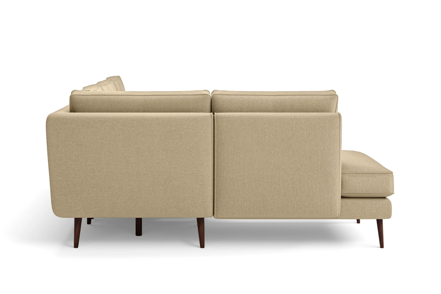 Avellino 3 Seater Left Hand Facing Chaise Lounge Corner Sofa Beige Linen Fabric