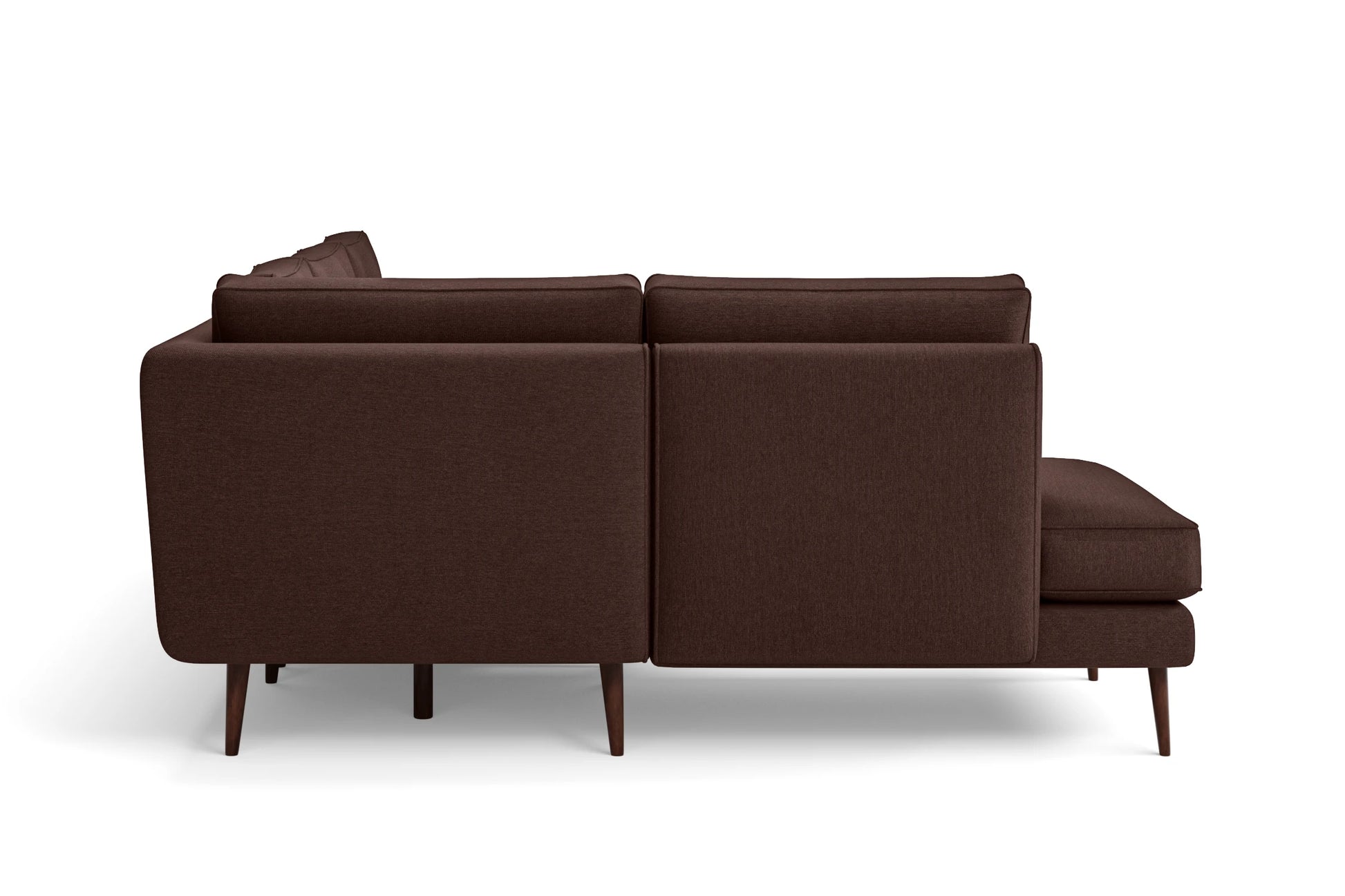 Avellino 3 Seater Left Hand Facing Chaise Lounge Corner Sofa Coffee Brown Linen Fabric