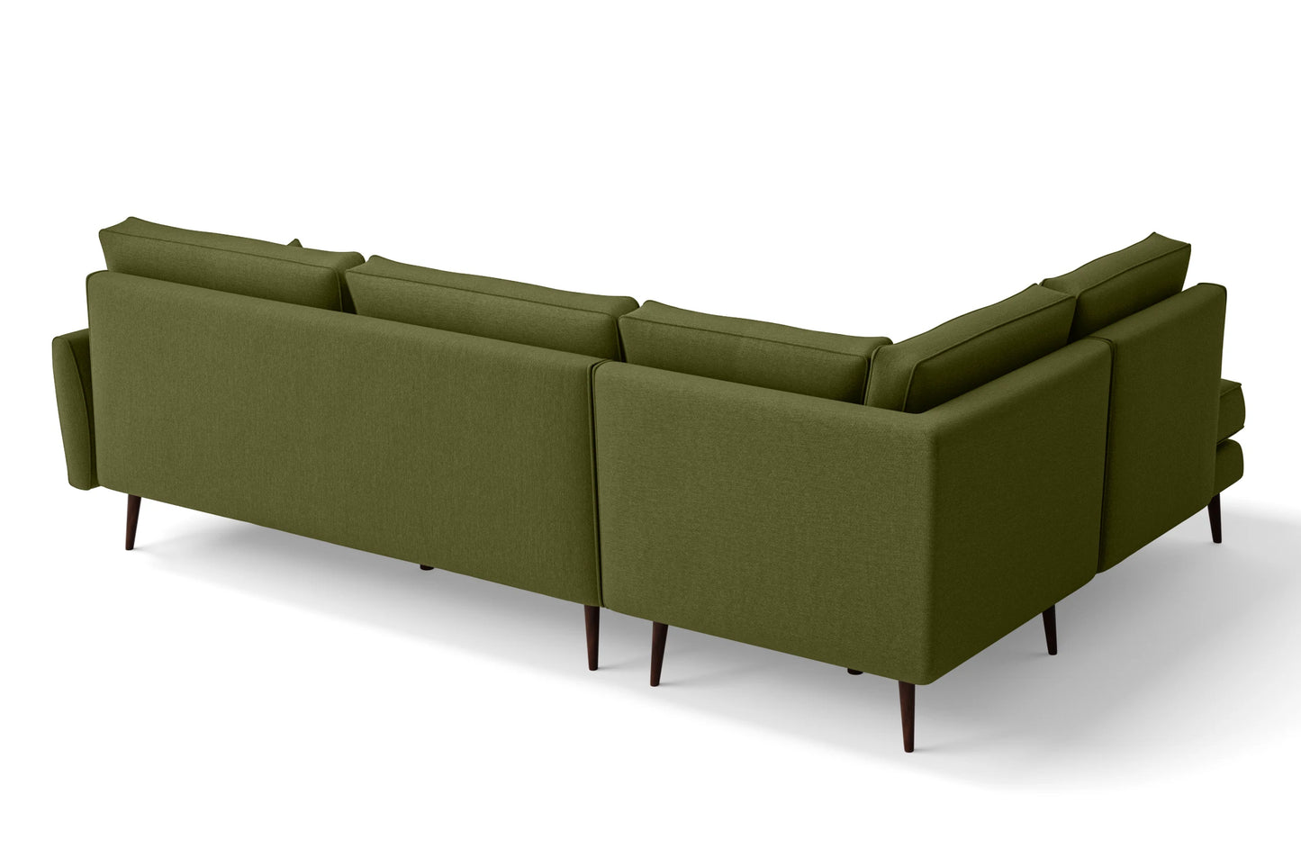 Avellino 3 Seater Left Hand Facing Chaise Lounge Corner Sofa Olive Linen Fabric