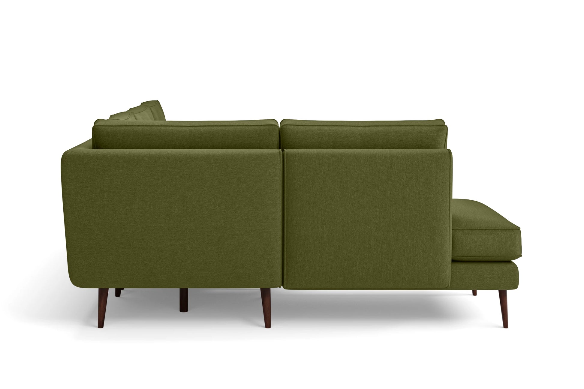 Avellino 3 Seater Left Hand Facing Chaise Lounge Corner Sofa Olive Linen Fabric