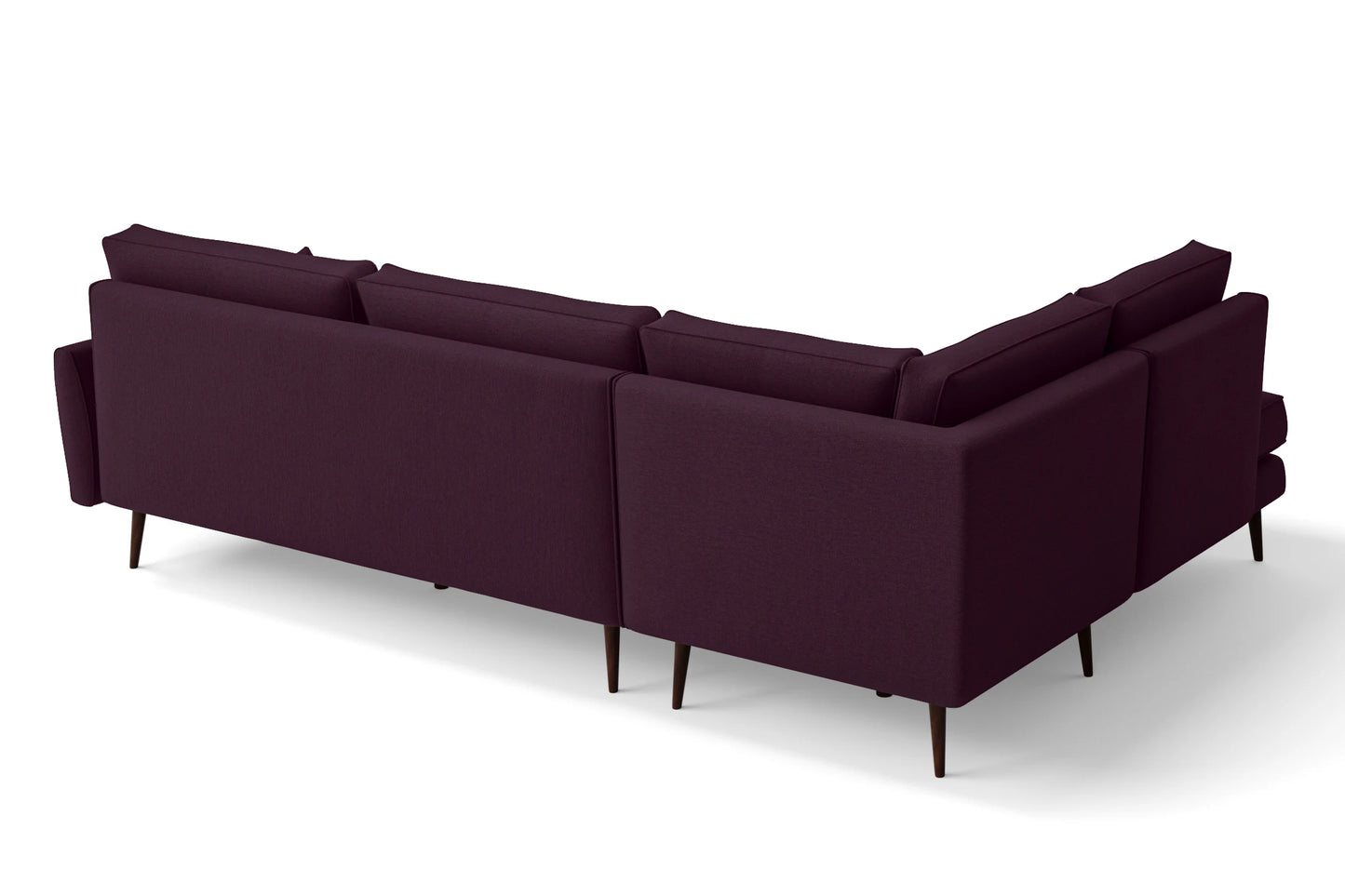 Avellino 3 Seater Left Hand Facing Chaise Lounge Corner Sofa Purple Linen Fabric