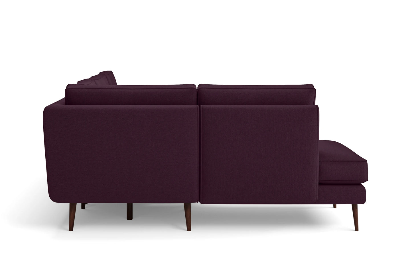 Avellino 3 Seater Left Hand Facing Chaise Lounge Corner Sofa Purple Linen Fabric