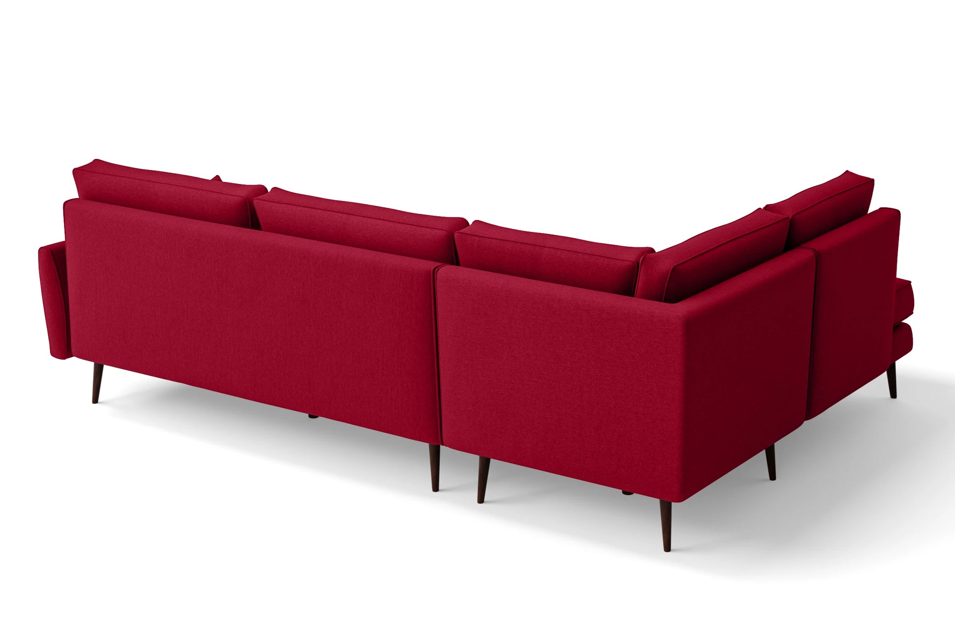 Avellino 3 Seater Left Hand Facing Chaise Lounge Corner Sofa Red Linen Fabric