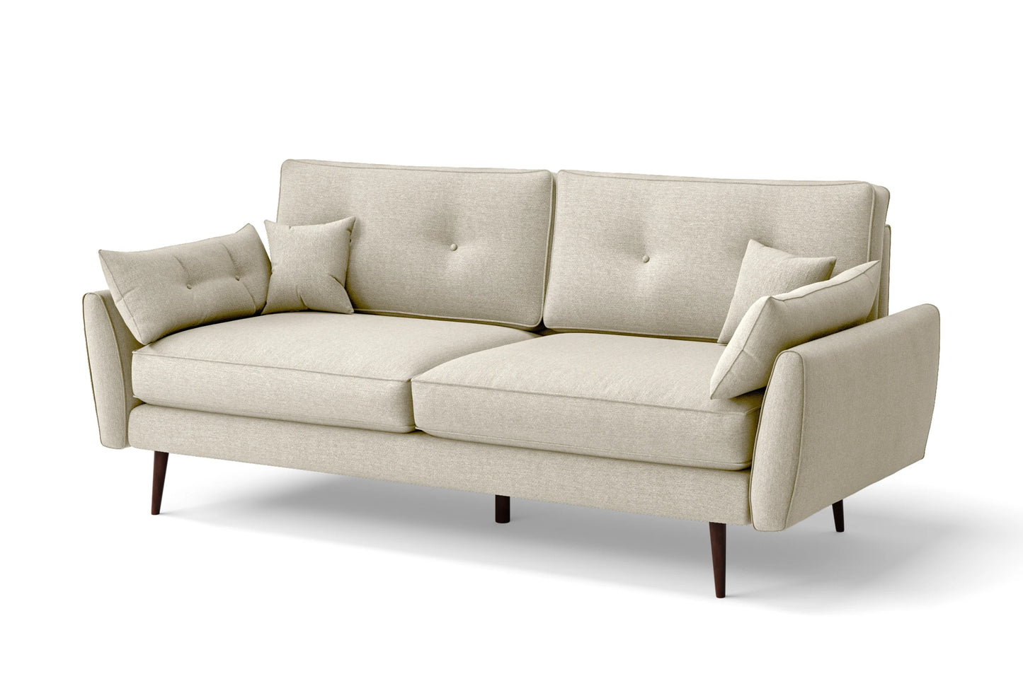 Avellino 3 Seater Sofa Cream Linen Fabric