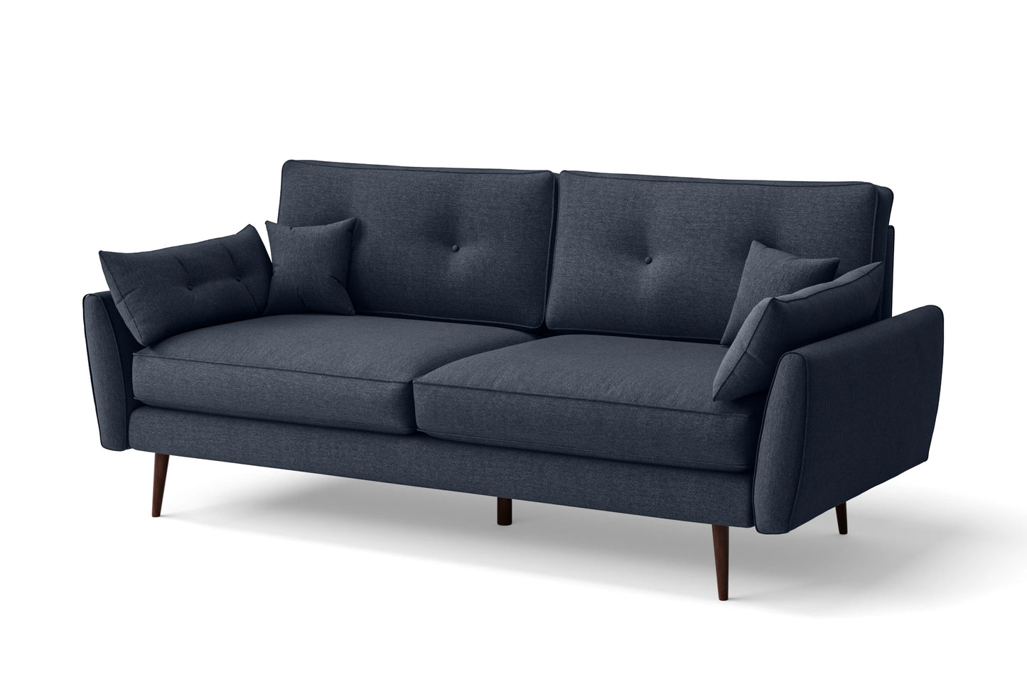 Avellino 3 Seater Sofa Dark Blue Linen Fabric