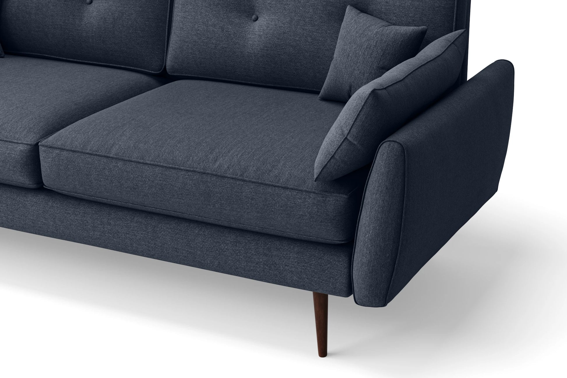 Avellino 3 Seater Sofa Dark Blue Linen Fabric