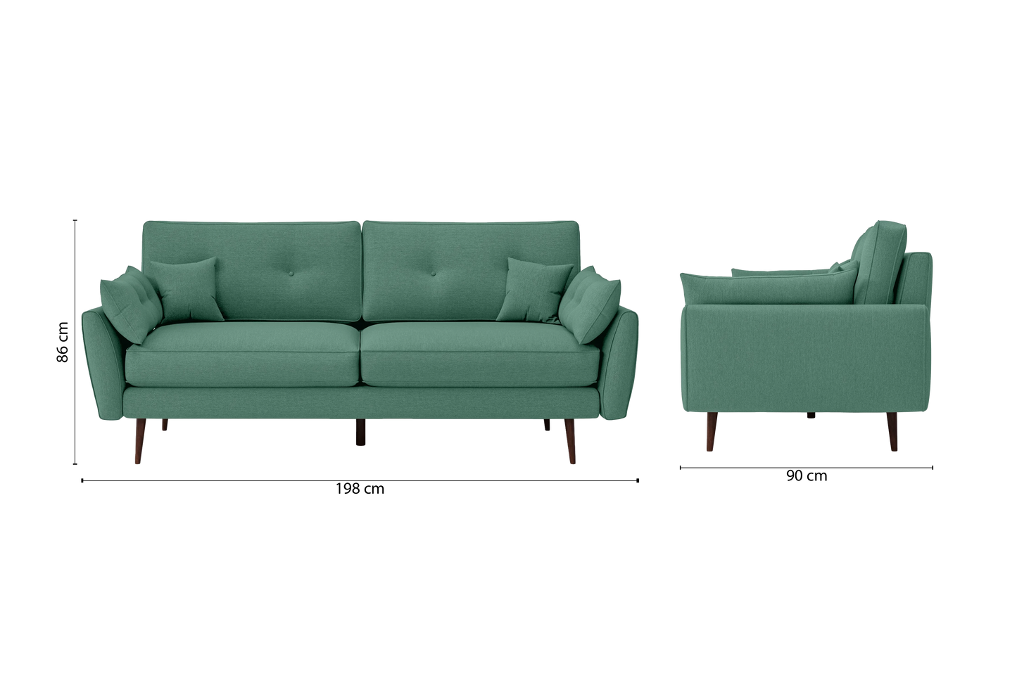 Avellino 3 Seater Sofa Mint Green Linen Fabric