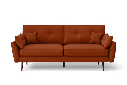 Avellino 3 Seater Sofa Orange Linen Fabric