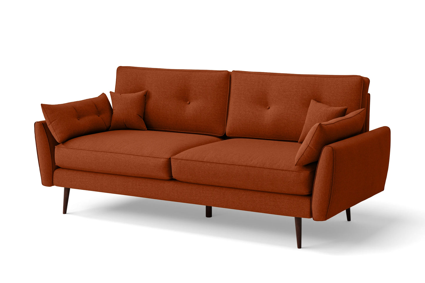 Avellino 3 Seater Sofa Orange Linen Fabric