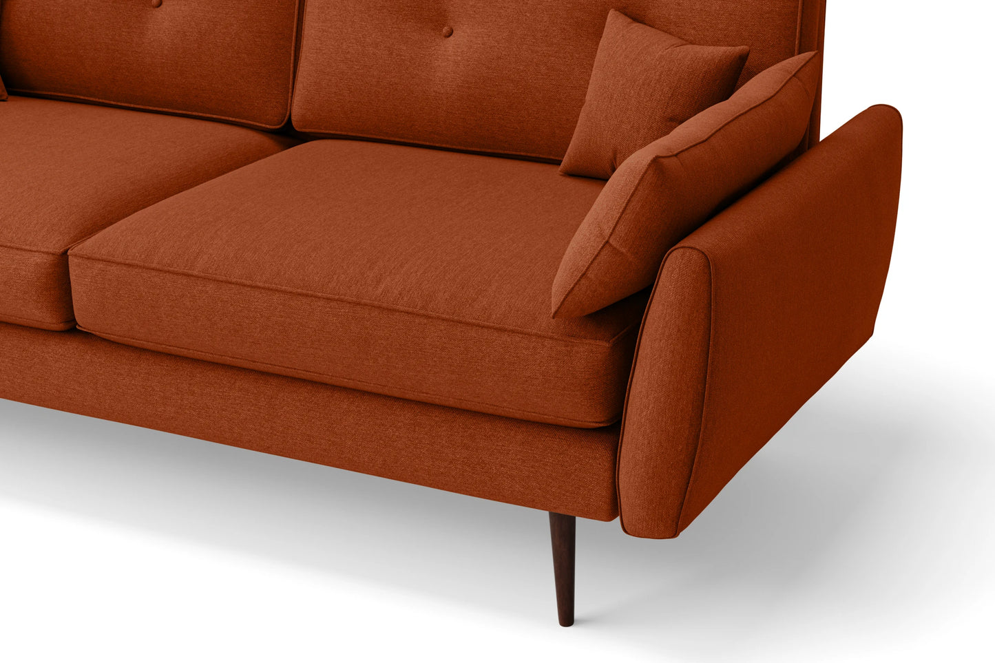 Avellino 3 Seater Sofa Orange Linen Fabric