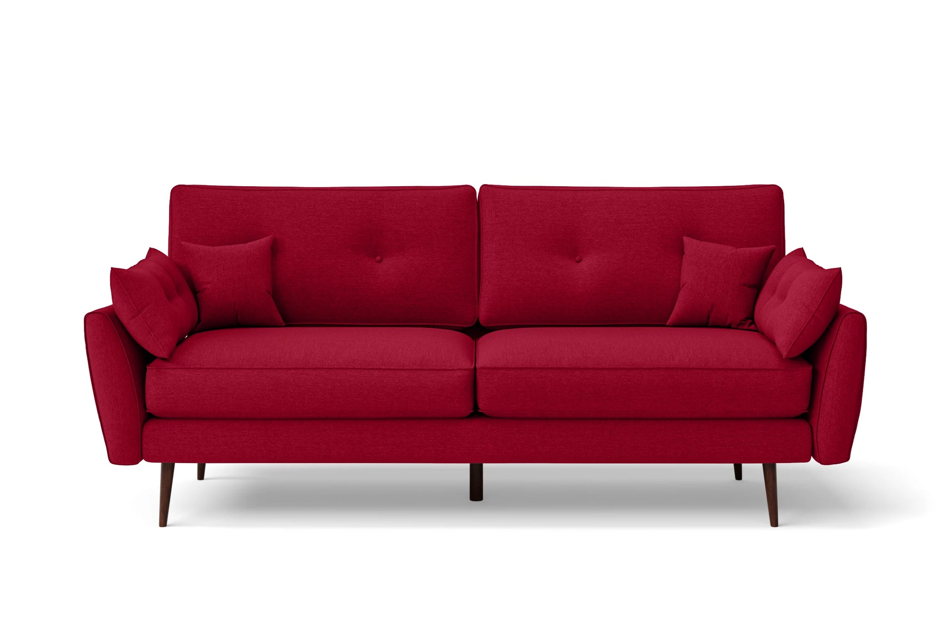 Avellino 3 Seater Sofa Red Linen Fabric