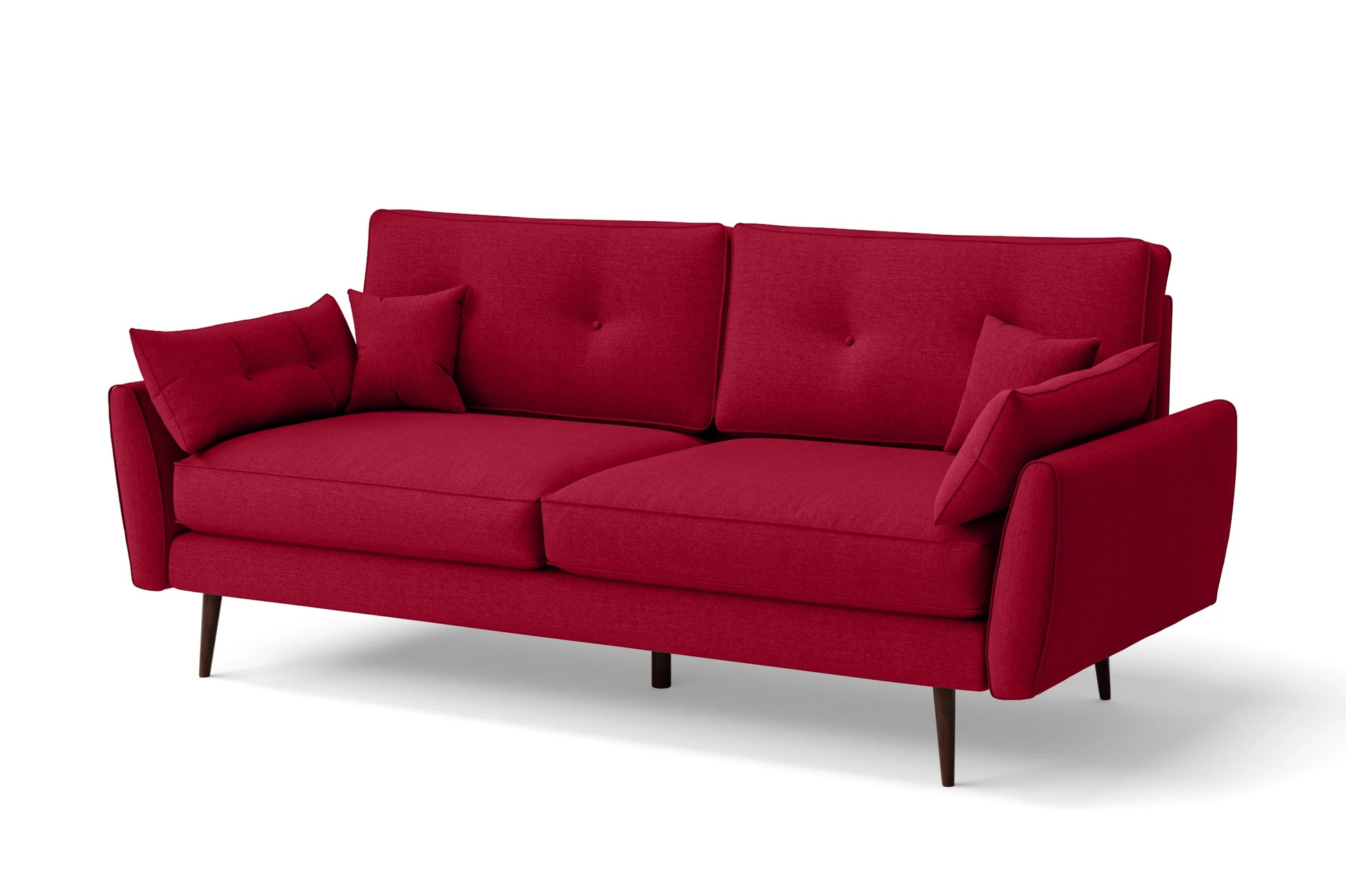 Avellino 3 Seater Sofa Red Linen Fabric