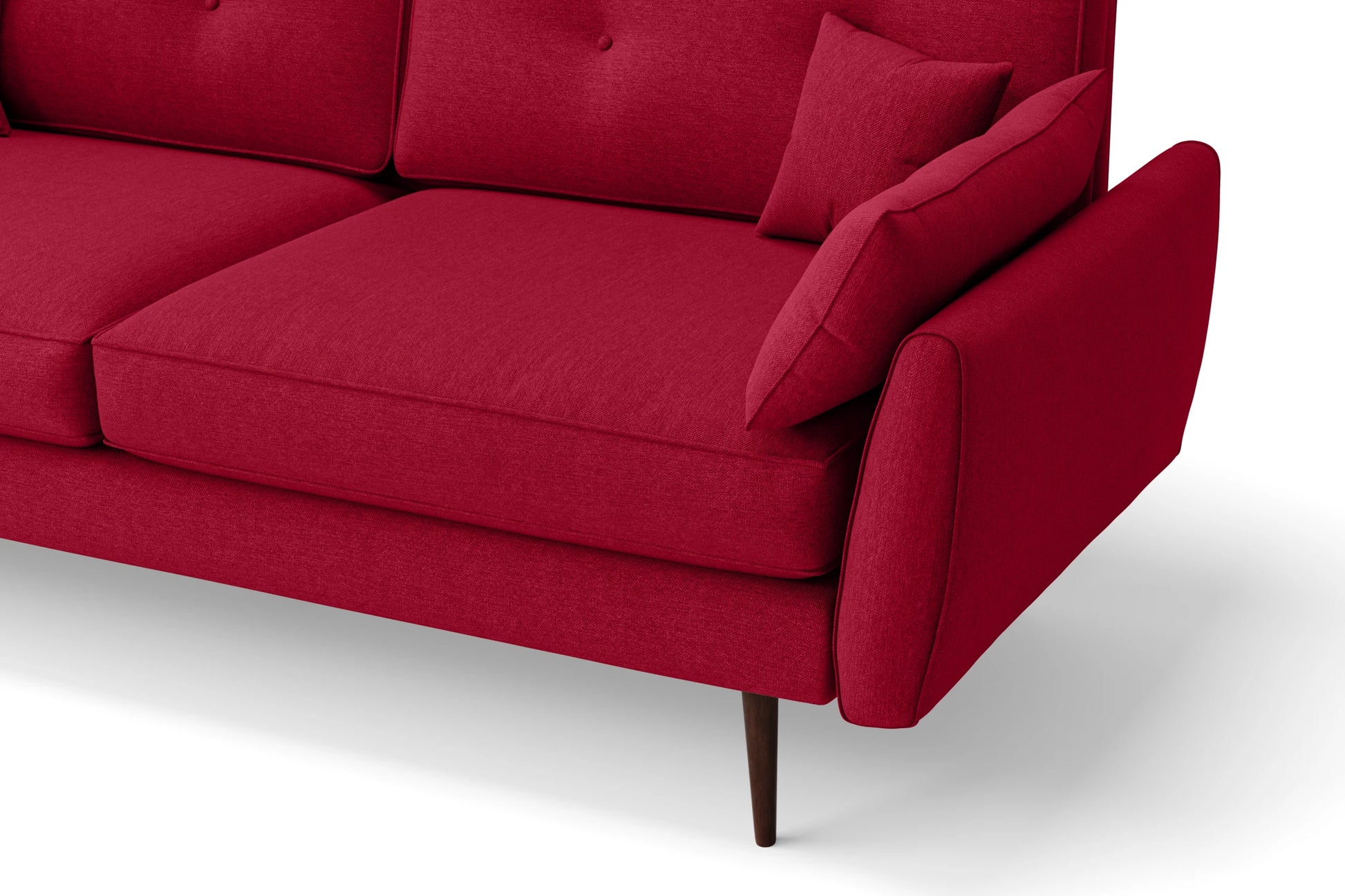 Avellino 3 Seater Sofa Red Linen Fabric