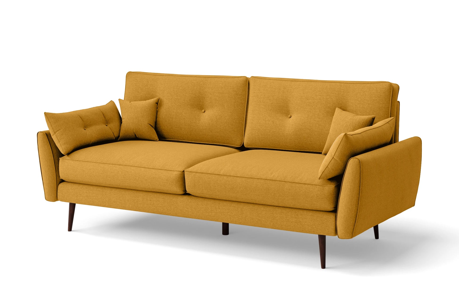 Avellino 3 Seater Sofa Yellow Linen Fabric