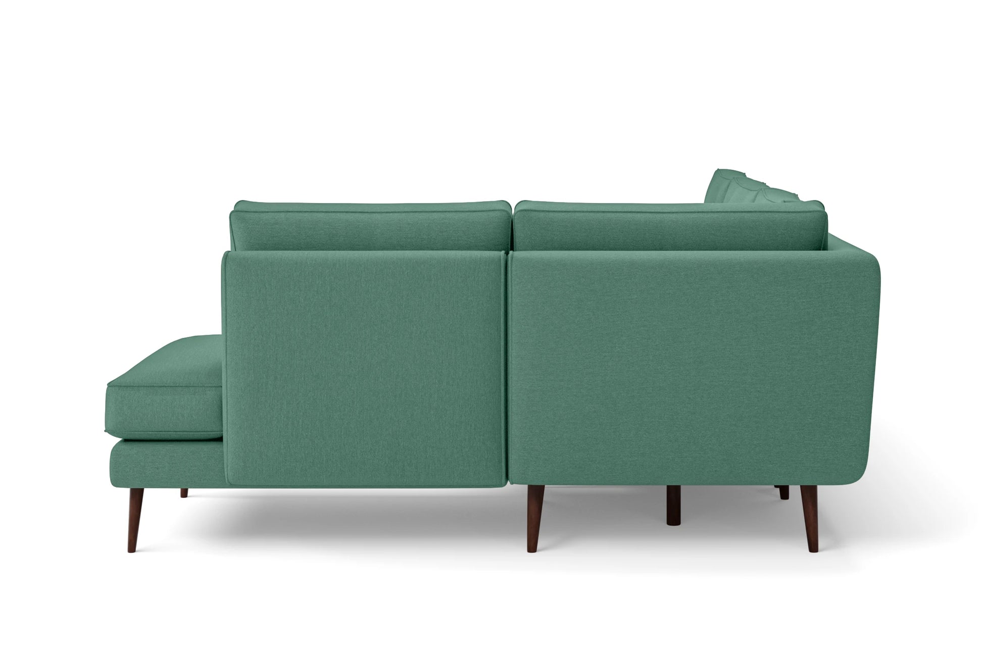 Avellino 3 Seater Right Hand Facing Chaise Lounge Corner Sofa Mint Green Linen Fabric