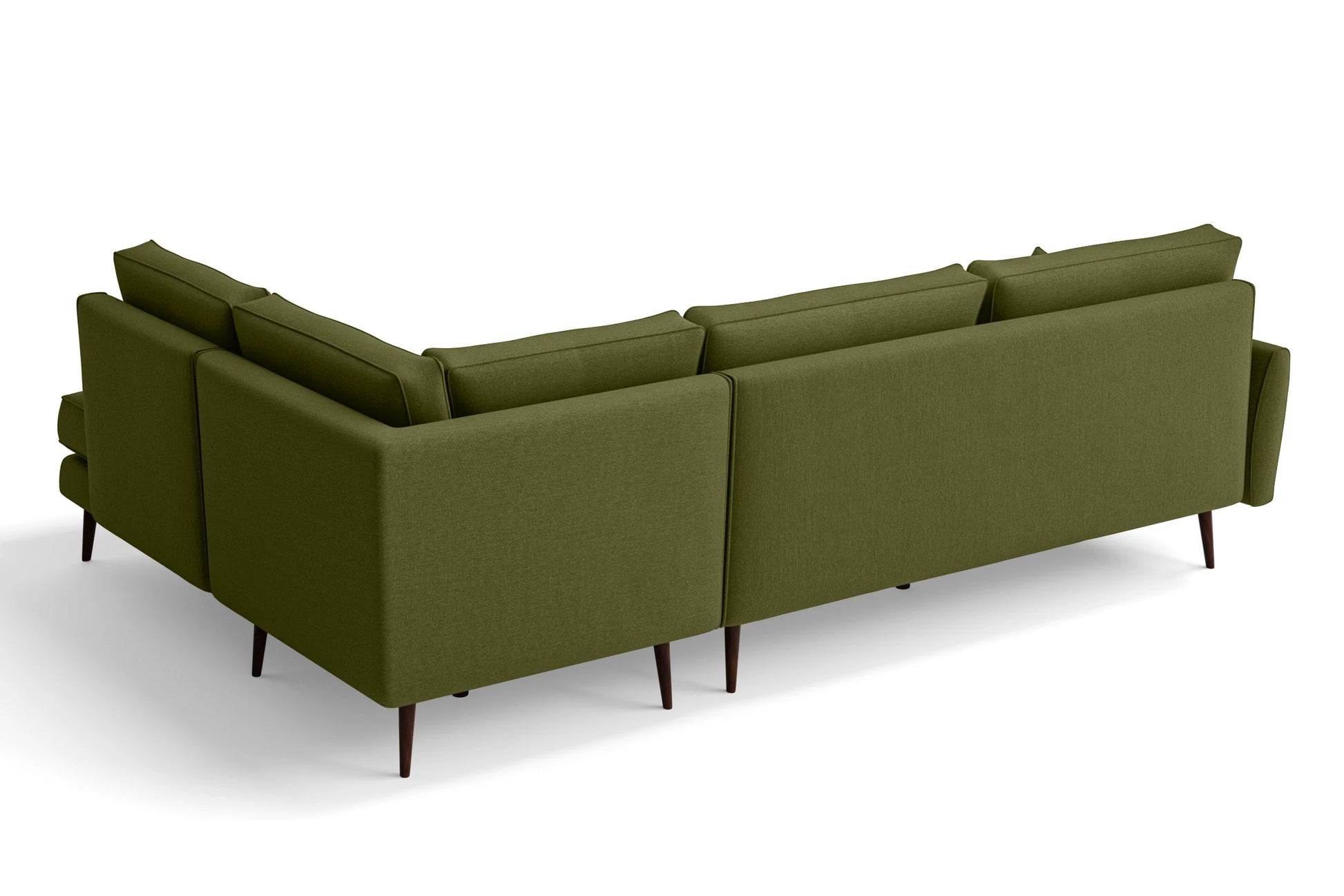 Avellino 3 Seater Right Hand Facing Chaise Lounge Corner Sofa Olive Linen Fabric