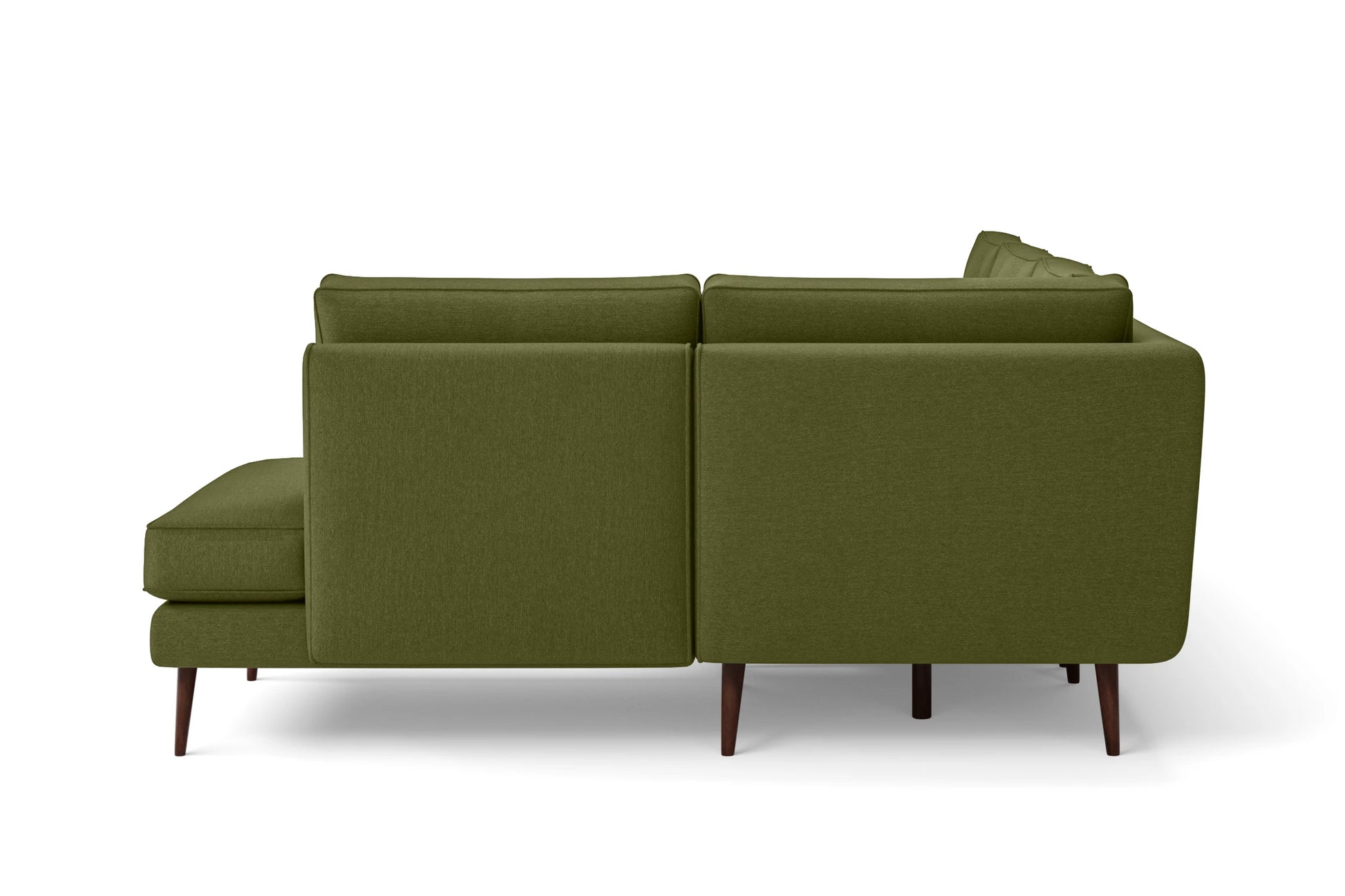 Avellino 3 Seater Right Hand Facing Chaise Lounge Corner Sofa Olive Linen Fabric