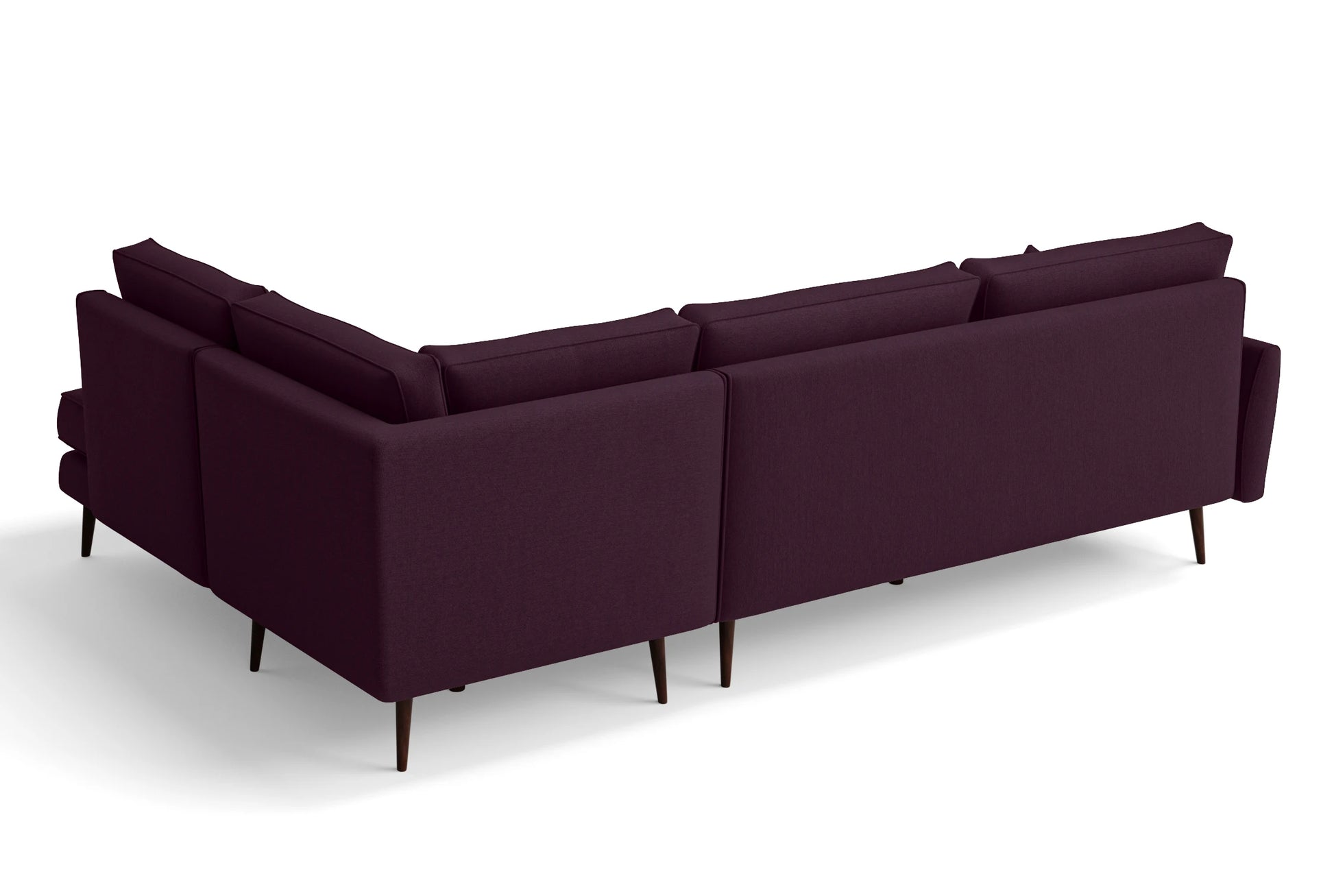 Avellino 3 Seater Right Hand Facing Chaise Lounge Corner Sofa Purple Linen Fabric