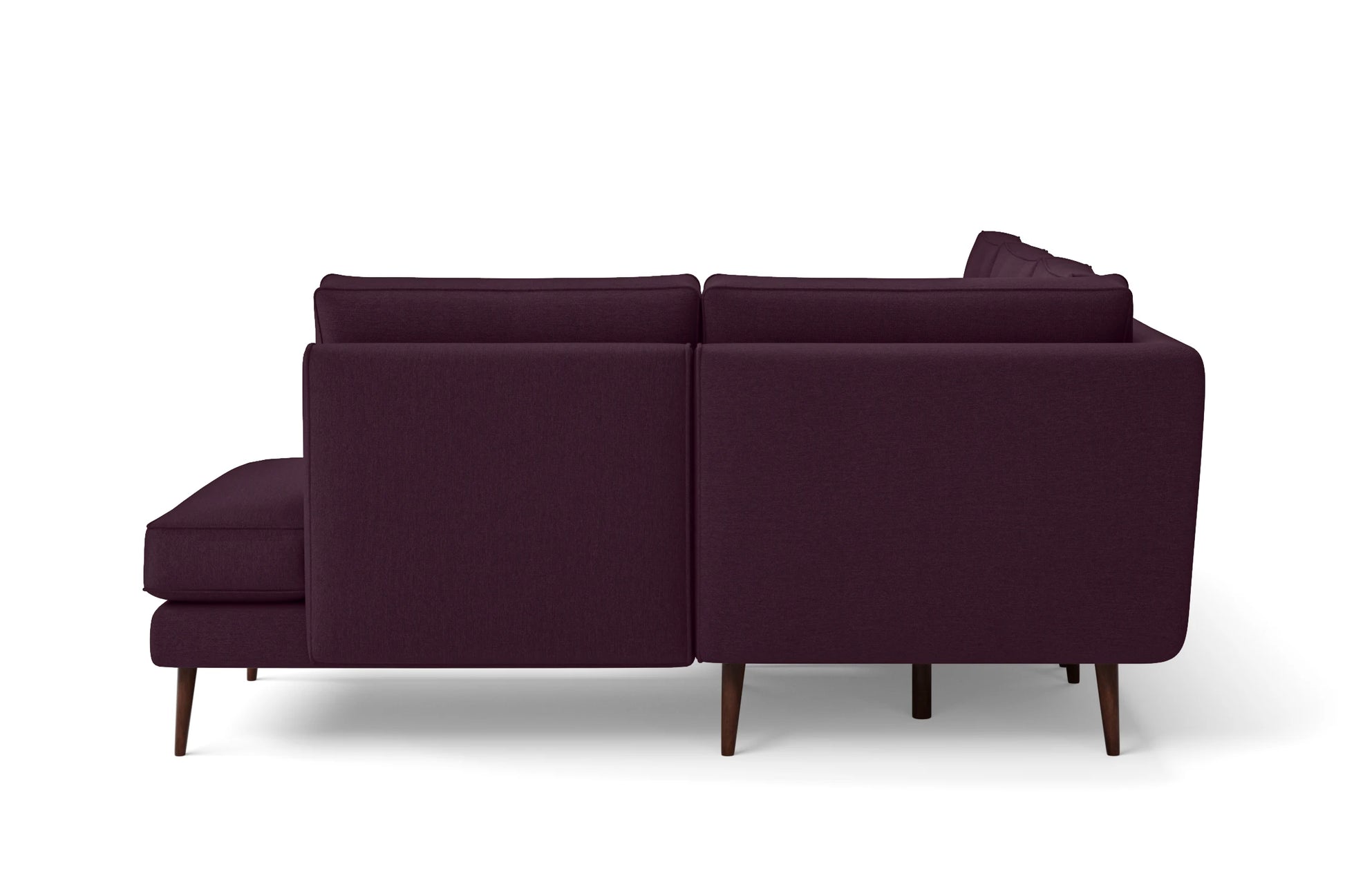 Avellino 3 Seater Right Hand Facing Chaise Lounge Corner Sofa Purple Linen Fabric