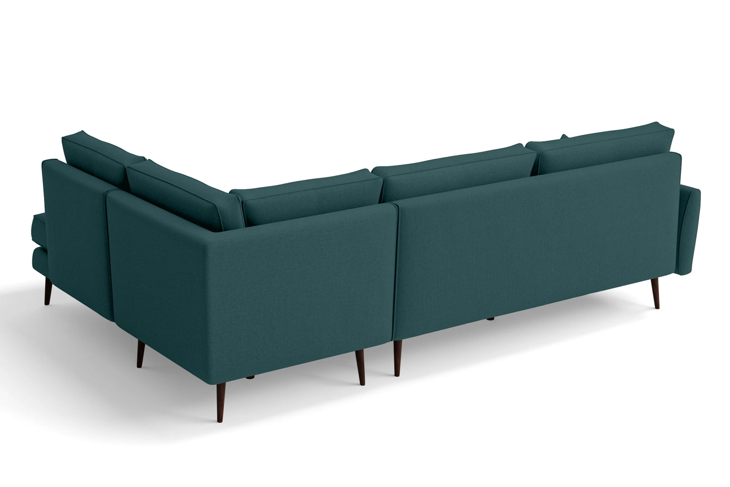 Avellino 3 Seater Right Hand Facing Chaise Lounge Corner Sofa Teal Linen Fabric