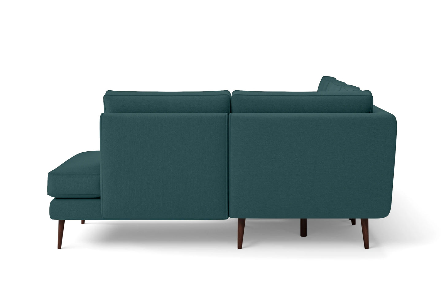 Avellino 3 Seater Right Hand Facing Chaise Lounge Corner Sofa Teal Linen Fabric