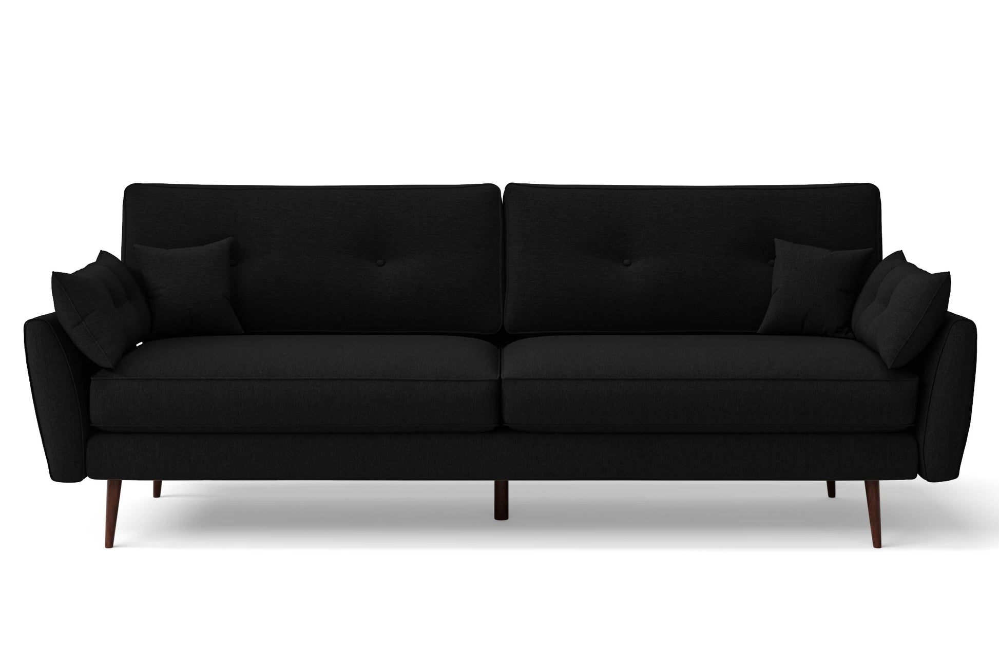 Avellino 4 Seater Sofa Black Linen Fabric