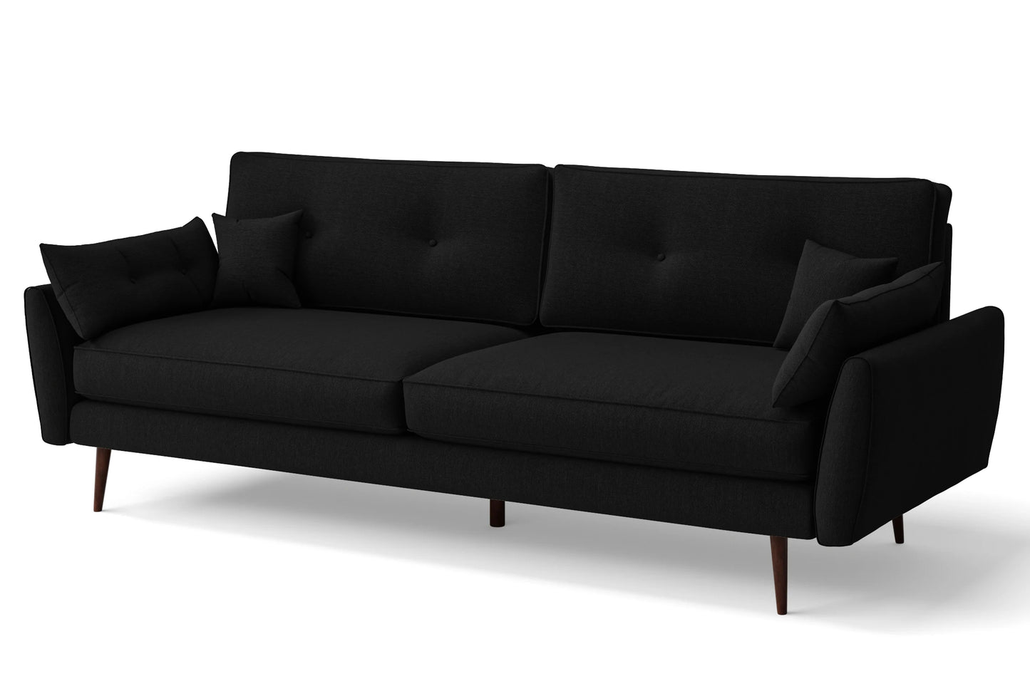 Avellino 4 Seater Sofa Black Linen Fabric