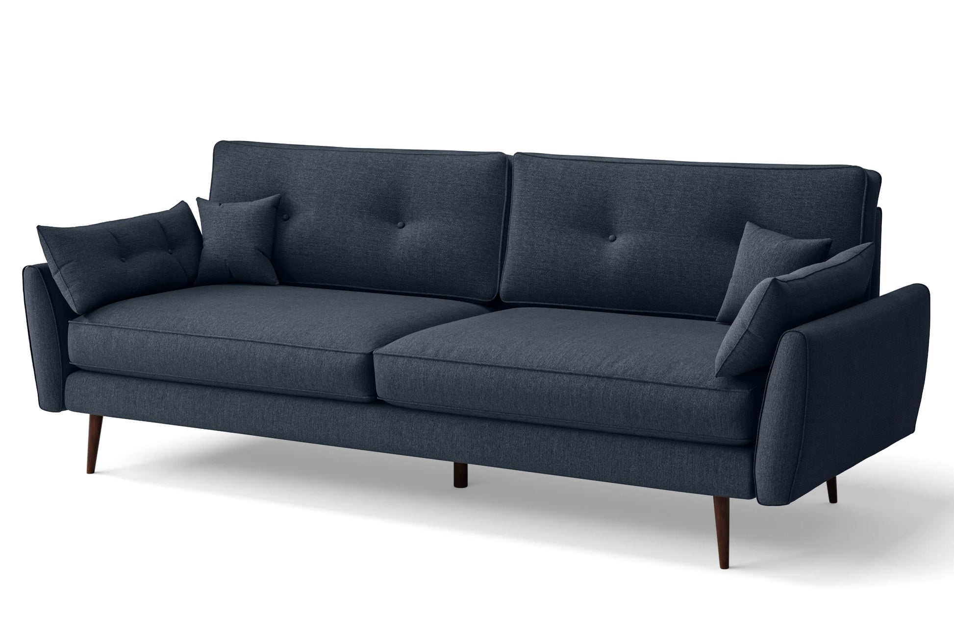 Avellino 4 Seater Sofa Dark Blue Linen Fabric