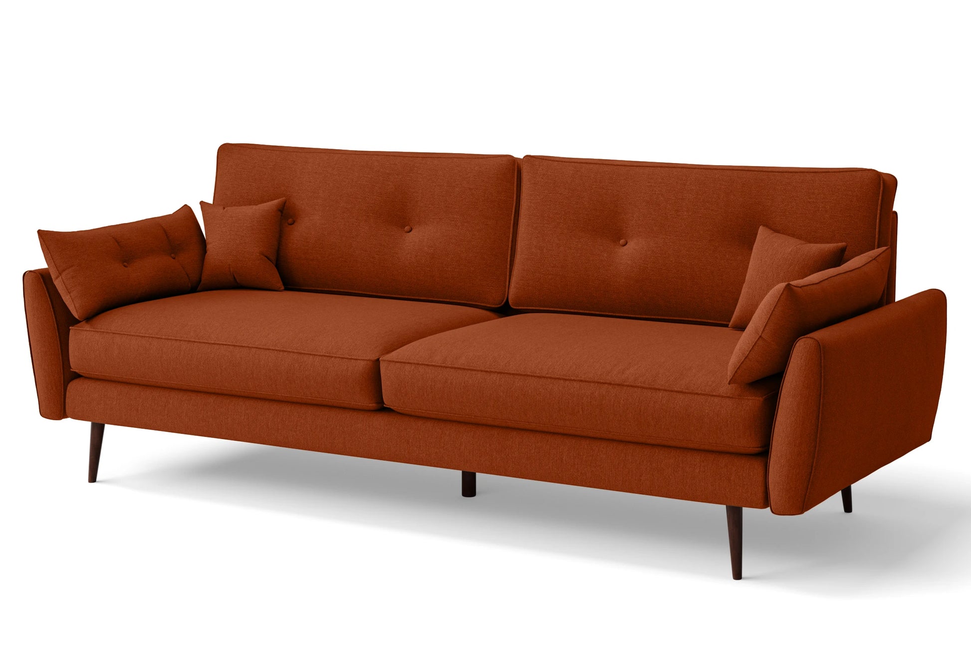 Avellino 4 Seater Sofa Orange Linen Fabric