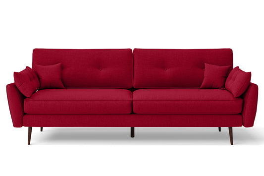 Avellino 4 Seater Sofa Red Linen Fabric