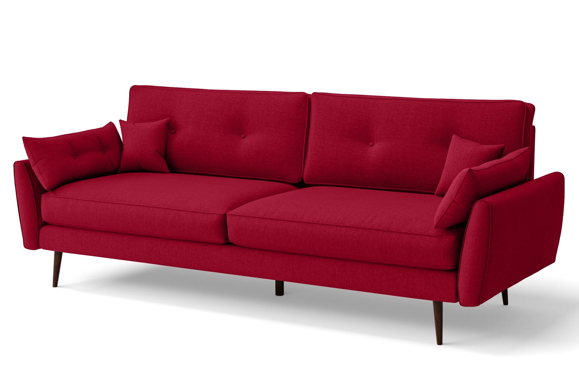 Avellino 4 Seater Sofa Red Linen Fabric