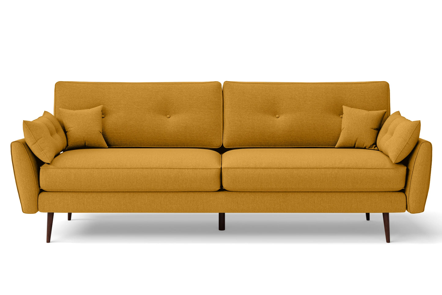 Avellino 4 Seater Sofa Yellow Linen Fabric