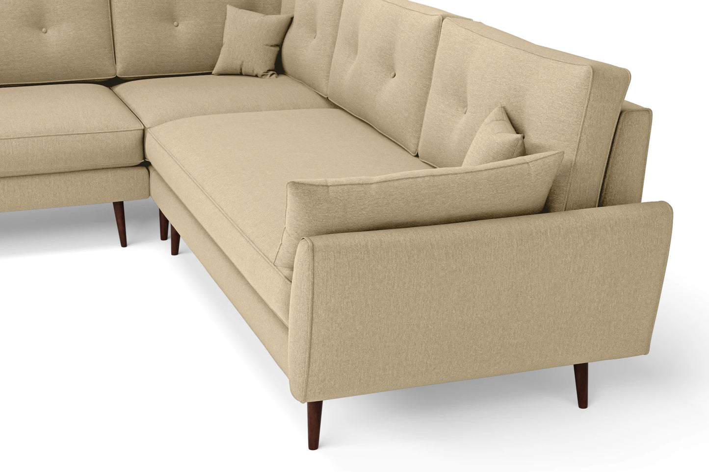 Avellino 5 Seater Corner Sofa Beige Linen Fabric